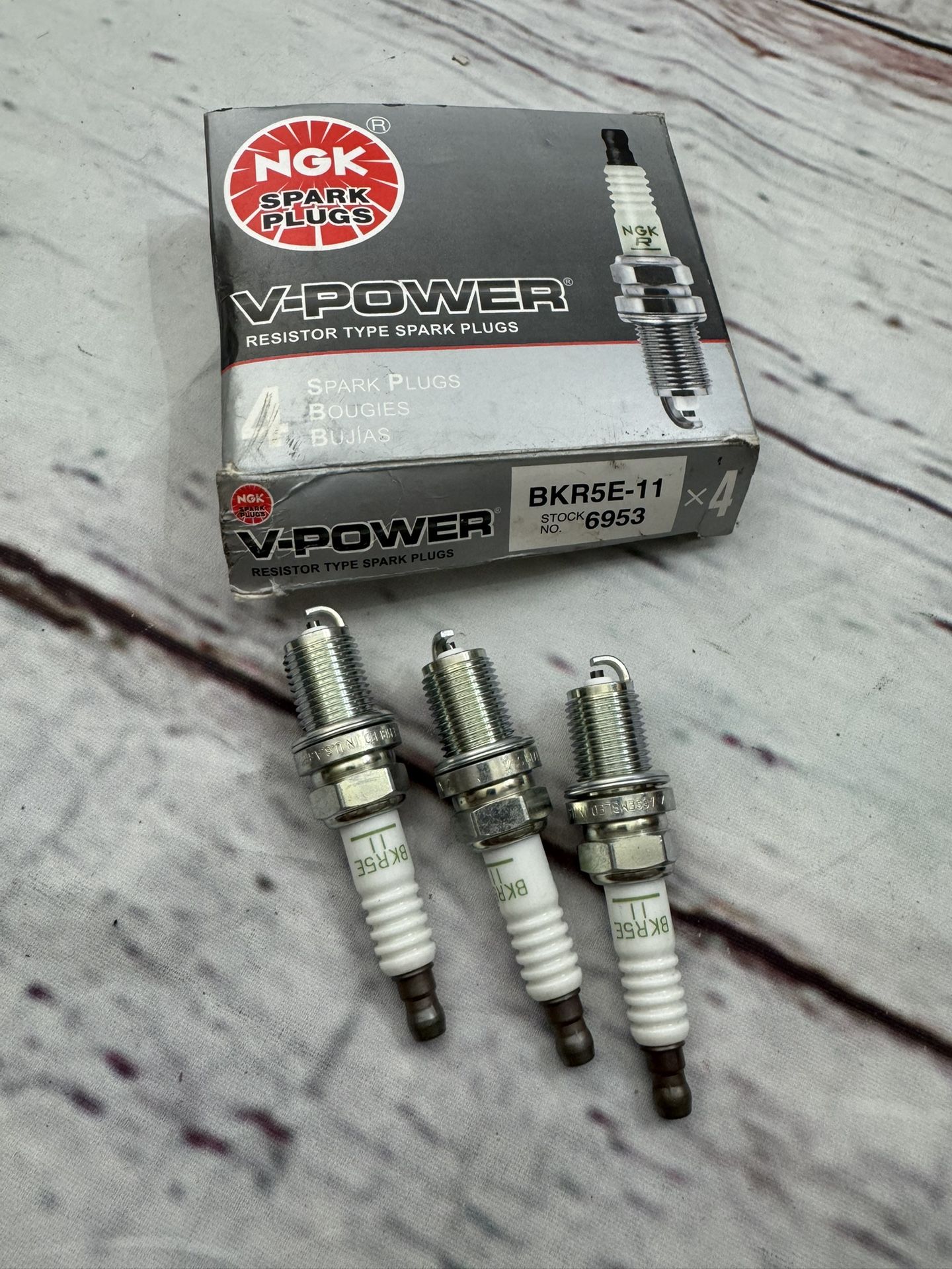 3 NGK V-Power Resistor OEM Power Performance Spark Plugs BKR5E-11 #5963