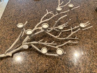 Silver branch, candelabra tea light candle holder