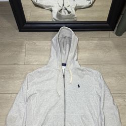 Y2K Polo Ralph Lauren Embroidered Logo Classic Zip Up Fleece Hoodie 
