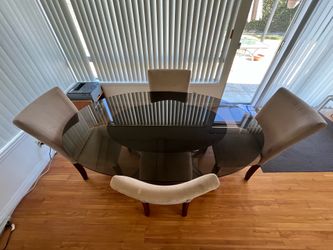 Dining set -Glass table -4 chairs