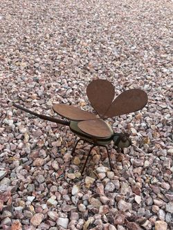 Metal Dragonfly Garden Sculpture