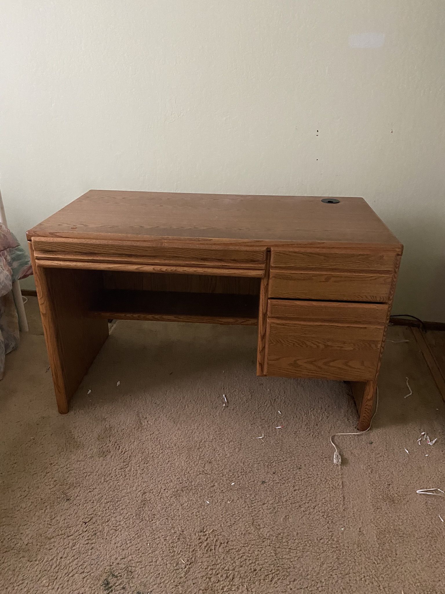 Small Oak Desk And File Cabinet