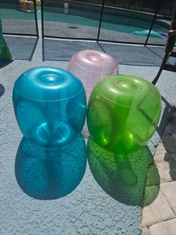 Three inflatable stools for kids,  wiggle seats