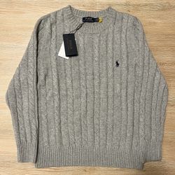 Grey Polo Ralph Lauren Cable Knit Sweater