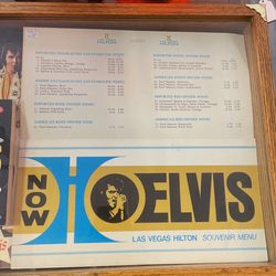 Antique Collectible Elvis Las Vegas Menu