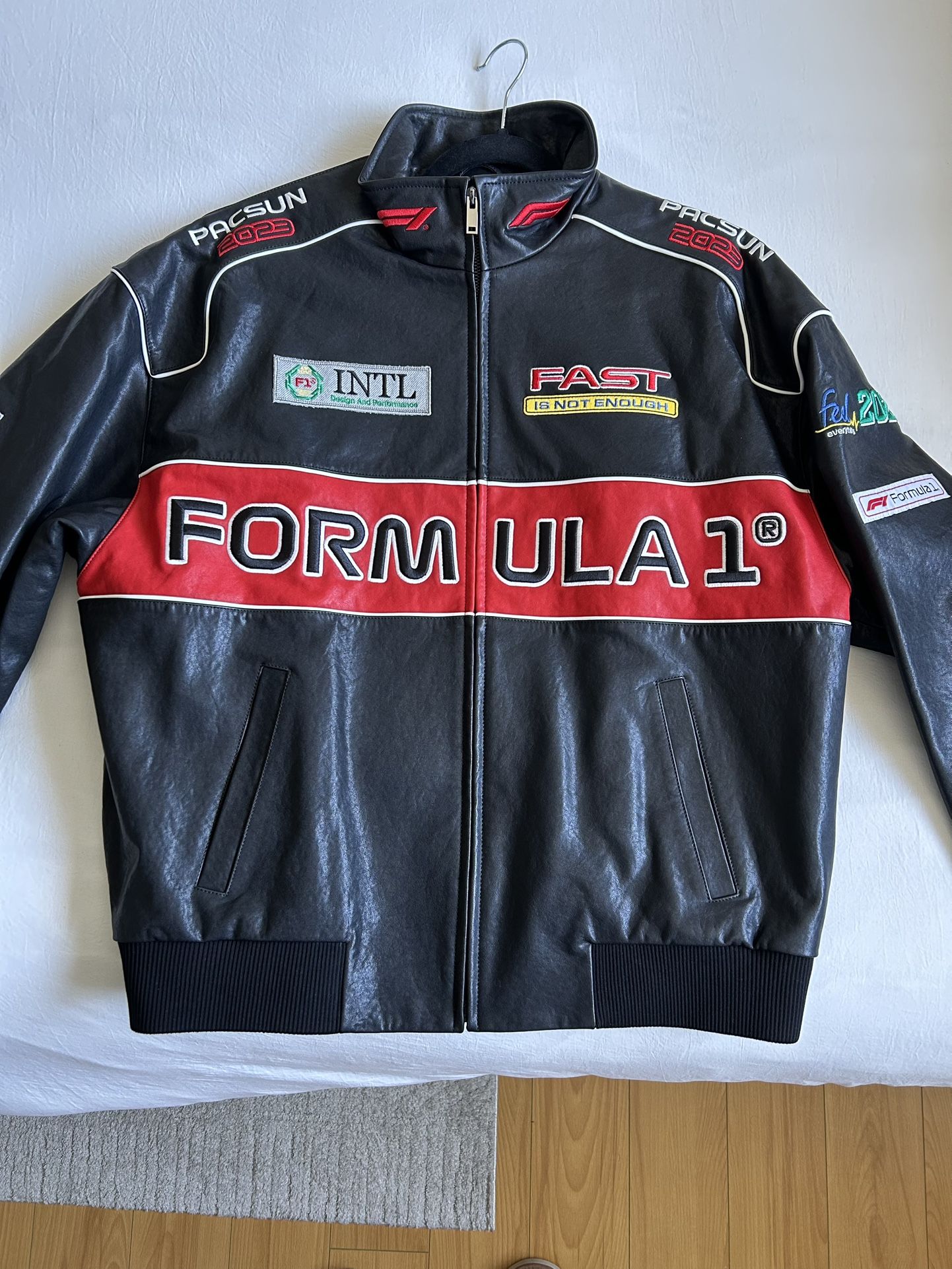 Formula 1 x Pacsun Leather Racing Jacket (Jeff Hamilton $600 Retail Leather Jacket)