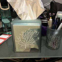 Matching Tissue box and Pencil/toothbrush Holder