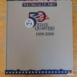 Official US Mint 50 State Quarters Book Nineteen Ninety Nine To Two Thousand Eight -Empty