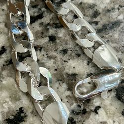 New S925 stamped sterling silver chain-link bracelet