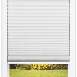 Redi Shade No Tools Easy Lift Trim-at-Home Cordless Pleated Light Filtering Fabric Shade White, 36" W x 64" L, (Fits windows 19"- 36")