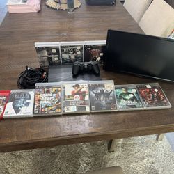PS3 With Games And Insignia Tv