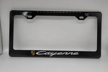 BRAND NEW PORSCHE CAYENNE 100% Real Carbon Fiber License Plate Frame Tag Cover Original 3K 