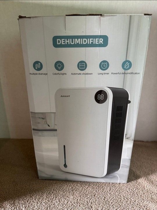 Amzart Dehumidifier (950 Sq. Ft) for House-90oz Water Tank With Drain Hose RX02