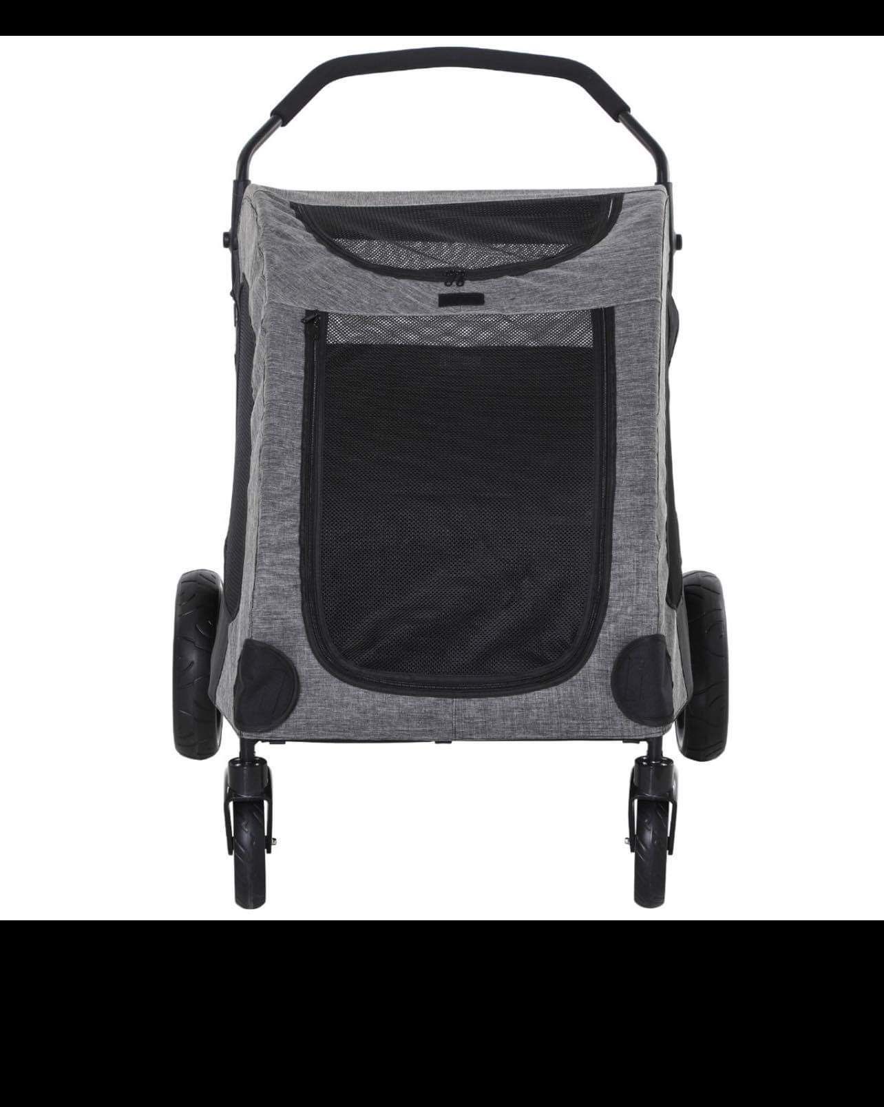 Foldable Dog Stroller with Storage Pocket, Oxford Fabric for Medium Size Dogs - Grey