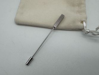 DUNHILL HOBNAIL RECTANGULAR AG 925 STERLING SILVER TIE PIN NEW 100% GENUINE $550