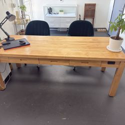 Solid Pine Wood Desk 3 Drawers 78.7 X 31.5 X 29.5