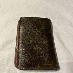 Pre-owned Louis Vuitton Leather Card Wallet In Brown