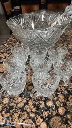 New glass punch bowl