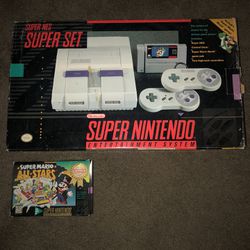Original Super Nintendo With Box And Game