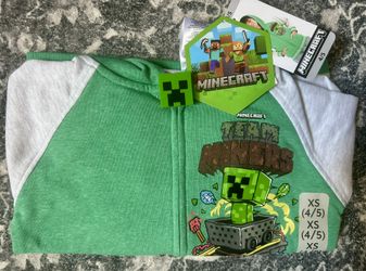 NEW W/TAGS! AUTHENTIC LICENSED CHARACTER HOODIE/SWEATER “”MINE-CRAFT””!! SIZE SMALL 4/5
