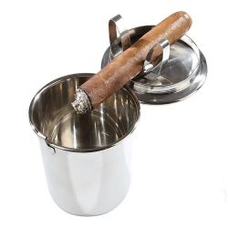 Stinky Cigar Car Ashtray, Stainless Steel - Premium Stainless Steel Ashtray Cup with Spring Clip Mechanism for All Cigar Sizes - BRAND NEW 