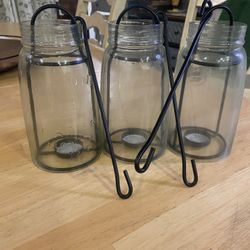 Glass Hanging Candle Holders - Set Of 3 