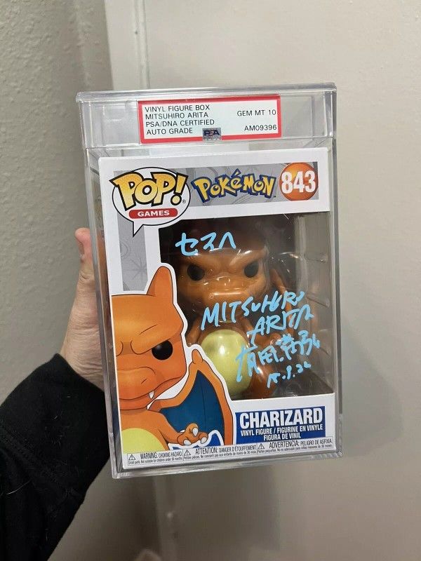 Mitsuhiro Arita Signed Pokémon Charizard Funko Pop #843 Graded PSA 10 Autograph