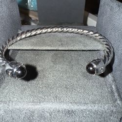 Men’s David Yurman Wheat Bracelet With Black Onyx 