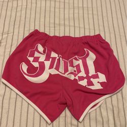 Ghost Band Booty Shorts Hot Pink