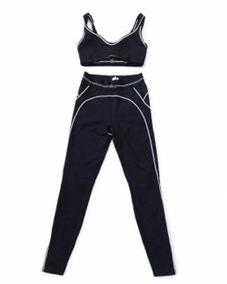 Alo Yoga Women’s Workout Set Size Small Black White Sports Bra Leggings