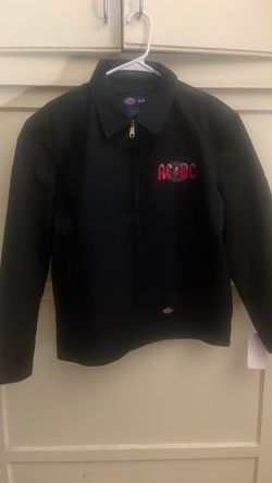 AC/DC Dickies Eisenhower Jacket Black New With Tags Size Medium Embroidered Rock N Roll Band Merch