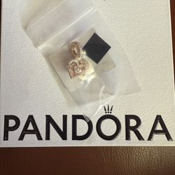 New Pandora Rose Gold Mom Double Heart Dangle Charm