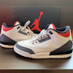 Fire Red Denim 3s Worn 2x