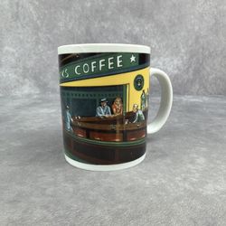 2001 Starbucks Nighthawks Diner Mug Chaleur Burrows 12oz Art Coffee Cup