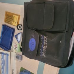 scrapbooking 1000 supplies Items
books,Stickers,Boarder
Creative Memories Accessory Binder Bag Protectors
Lot of  craft/office supplies
- small binder