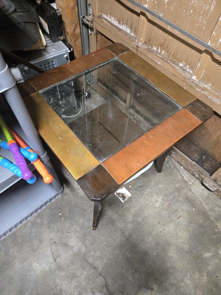 Glass Top End Table