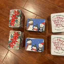 Christmas Tin foxes