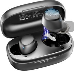 Mini Wireless Earbuds Bluetooth 5.0 in Ear Light-Weight Headphones Built-in Microphone, Immersive Premium Sound Long Distance Connection Headset (Comp