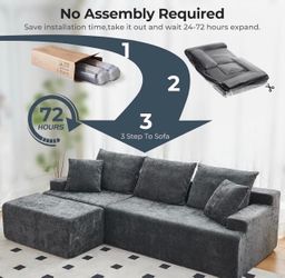 BRAND NEW INBOX Gray Sectional Sofa with Chaise Lounge