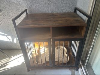 Wooden Dog Crate Furniture with Storage Shelf
