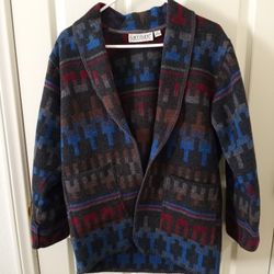 Karen Kane Southwest Print Open Front Cardigan Sweater