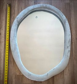 Gray Velvet Frame Mirror