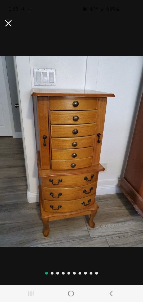 Vintage Oak JEWELRY CABINET