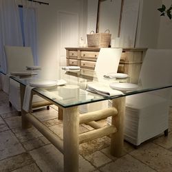 Beautiful Dining table ( Chairs are not for sale )cedar wood .