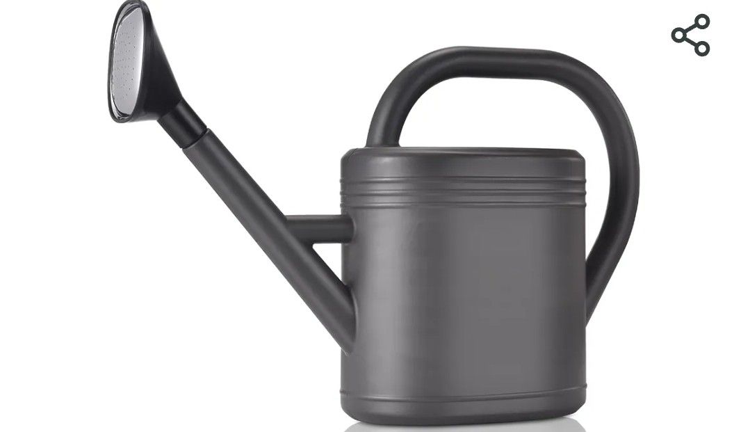 Watering Can 1 Gallon for Garden, Indoor Plants, Outdoor Plant House Flower, Large Long Spout with Sprinkler Head (Grey)