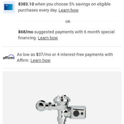 Zurn toilet flush Model #ZER6000AV-HET-CPM
Automatic flush 1.25Gpf