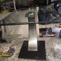 Contemporary Glass-top End Table