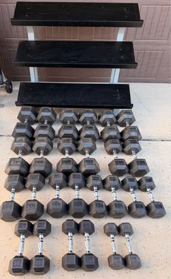 Rogue Dumbbells + Storage Rack