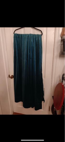 2 Teal Velvet Maxi curtains