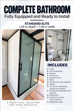 Prefabricated Bathroom Pod – Toilet, Shower & Sink